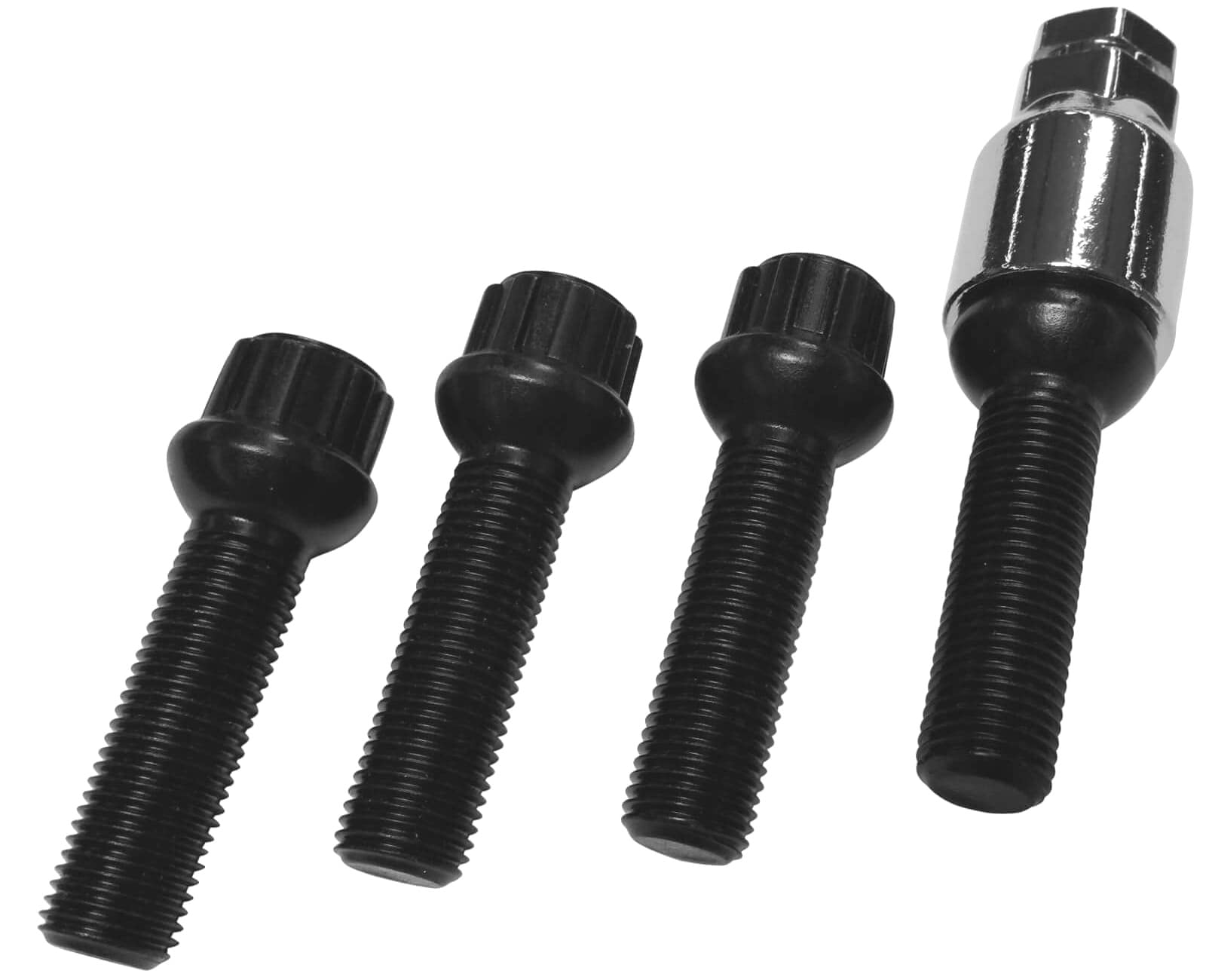 Blokada do felg M14 x 1,5 x 43 mm, ściągacz kulowy R13, 4 x czarne zamki do felg, zabezpieczenia kół, zabezpieczenie felg, zabezpieczenie przed kradzieżą, śruby do kół, śruby do kół