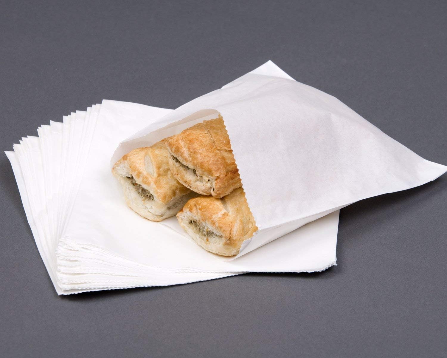 Greaseproof Paper Bags For Food 10 X 10". 100 X White Food Bags Perfect - View #6