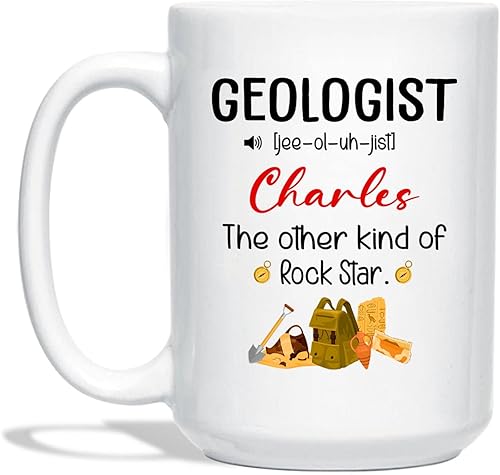 Miniatura 8 de Taza de café con nombre personalizado I'm Not Lost I'm Collecting Rocks de 11 onzas y 15 onzas, taza de café blanca personalizada para geólogo,