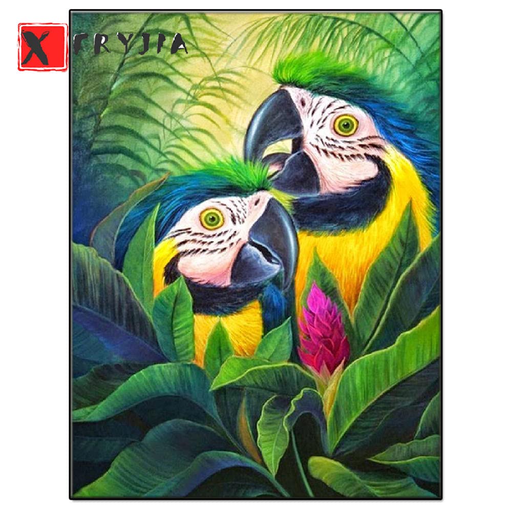 5D DIY diamentowy obraz zwierzę sztuka papuga pełne kwadratowe okrągłe wiertło haft haft krzyżykowy ikona 5D prezent dekoracja domu mozaika kwadrat 50 x 65 cm