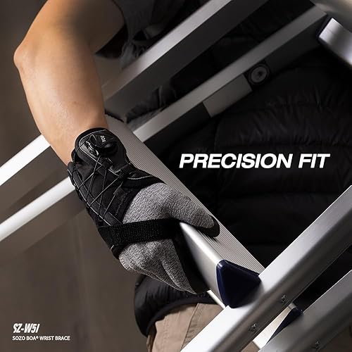 Miniatura 5 de SOZO Boa Micro Muñequera ajustable, soporte con férula para túnel carpiano, tendinitis, artritis, lesiones de muñeca y dolor (izquierda, mediano)