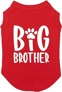 Big Brother Paw Print - Furry Sibling Bro Dog Shirt (Red, X-Large)