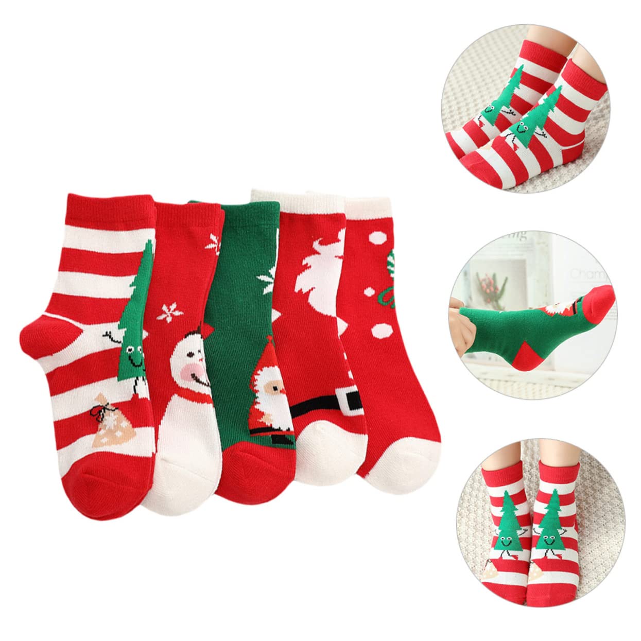 Holibanna Calzini Natale Alte Morbide con Fantasie Cartoon Unisex per Regali Festivi e Decorazioni Appendibili