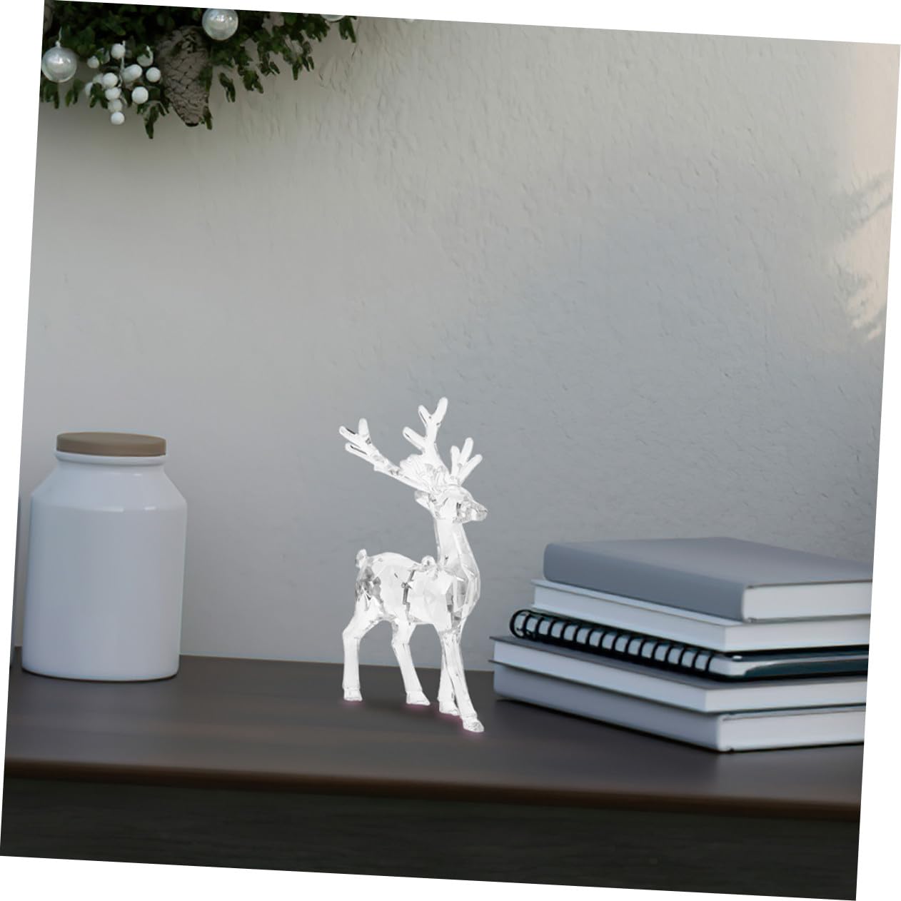 4 Piezas Figuras de Navideños Acrílicos Transparentes de Estatuas Decorativas para Mesa y Ventana Adornos Reutilizables para Sala y Dormitorio