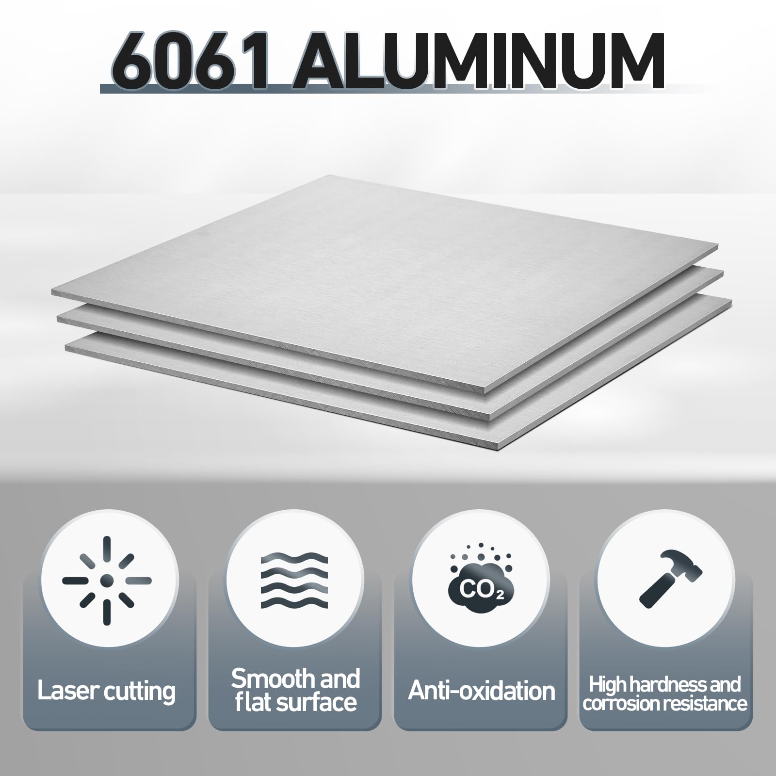 Blulu 2 lastre in alluminio 6061, 38 x 38 x 0,3 cm di spessore, pannello solido rettangolare in alluminio da 3 mm, per l'artigianato e l'industria strutturale