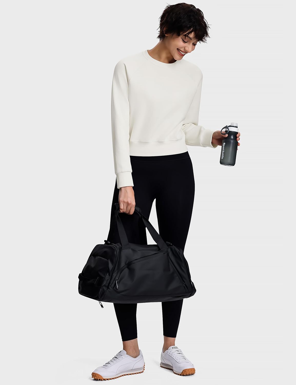 Modal Soft Cropped Sweatshirts for Women Long Sleeve Crew Neck Pullover Crop Top - Image 5