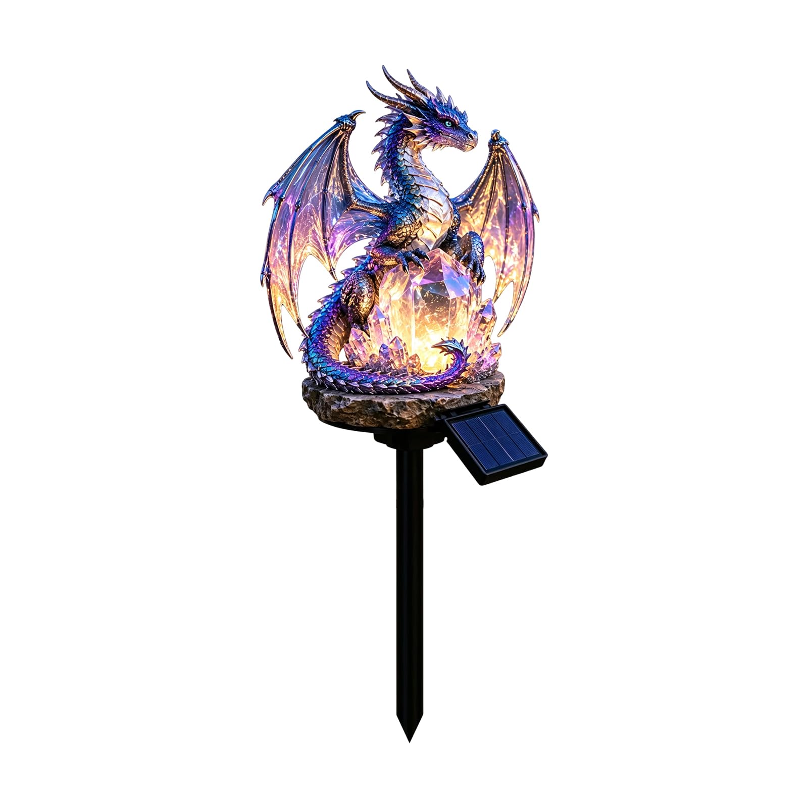 Solar Dragon Garden Light Resin Outdoor Statue Ornament (B-2)