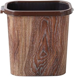 Teri Cubos de basura Papelera de madera Papelera for dormitorio Dormitorio Oficina Cocina Papelera Papelera Papelera de reciclaje marrón Papelera (Color : Brown, tamaño : A)