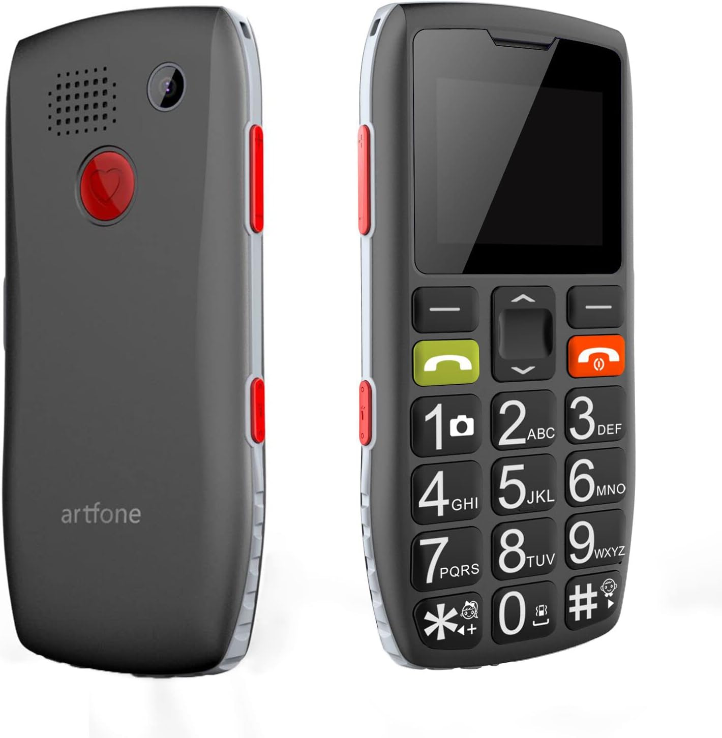 artfone C1 Big Button Mobile Phone Unlocked Senior Mobile Phone for Elderly, With SOS Emergency Button Dual SIM Talking Number 1400mAh Battery