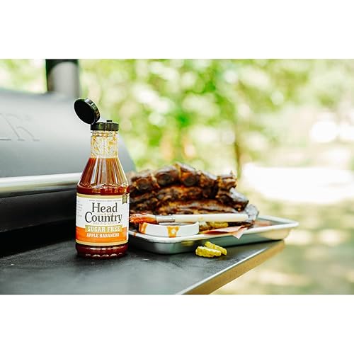 Miniatura 3 de Head Country Salsa Bar-B-Q sin azúcar, manzana habanero  Salsa BBQ sin gluten sin alérgenos y cero azúcar  Manzana dulce y salsa picante Habanero