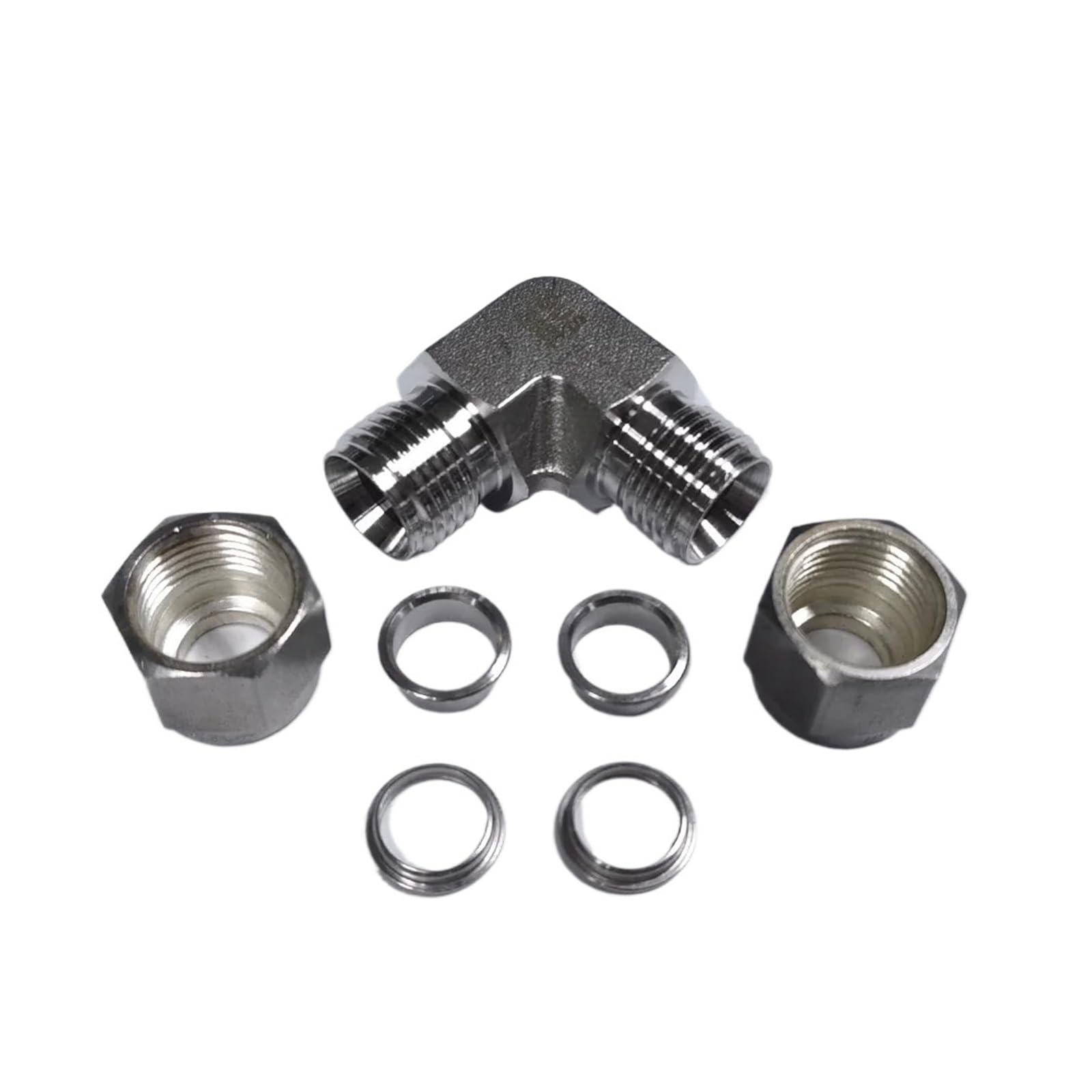 Accesorio de tubería de compresión de codo de unión OD de doble virola, accesorio de tubo de 1/8 "1/4" 3/8 "1/2" 3/4 "para plomería de compresión(3/4")