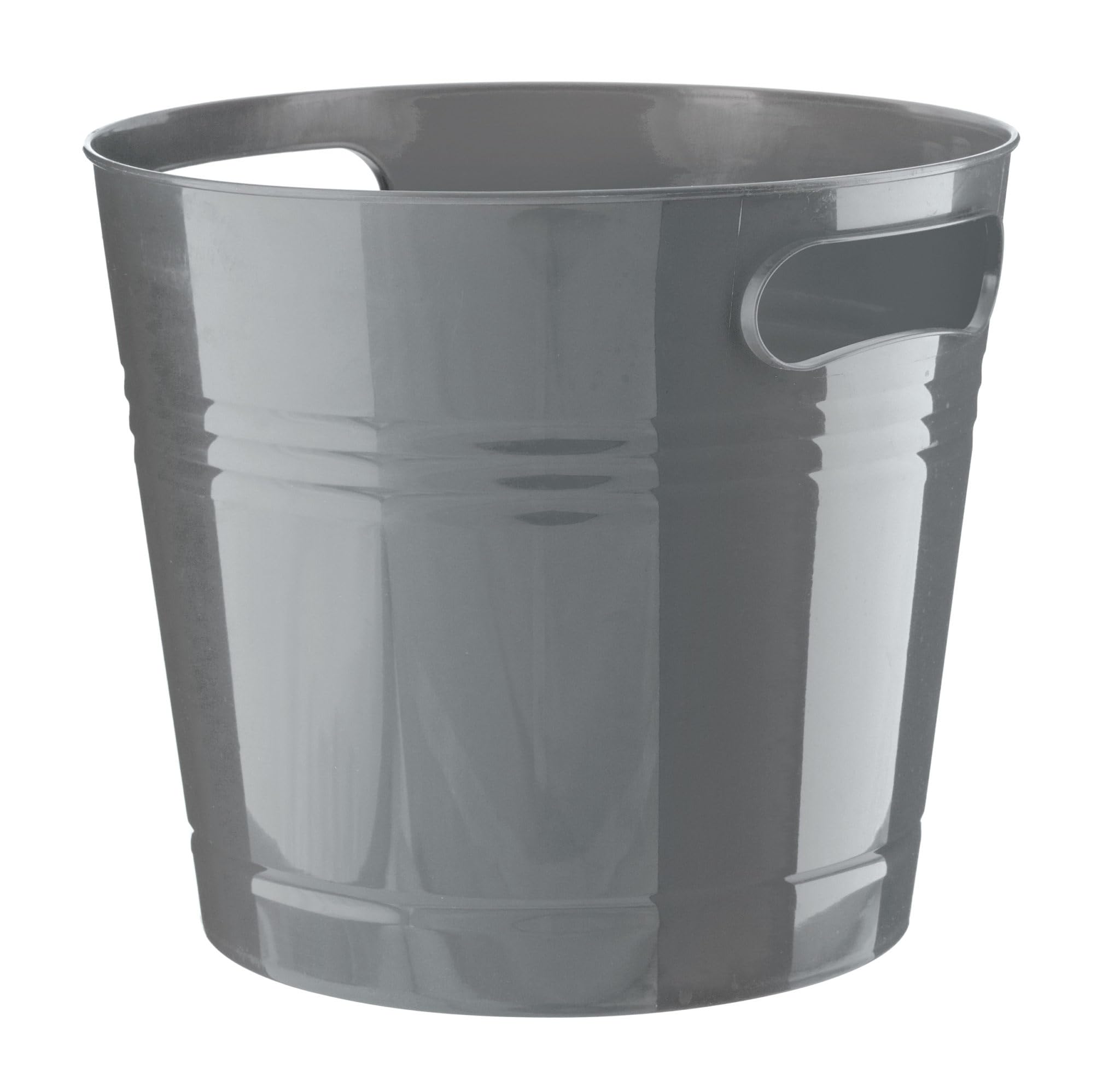 HOMESHOPA Handy Plastic Bin, Round Flexible Storage Container Bucket, Lightweight Portable Multipurpose Paper Trash Bin, Ice Bucket, Laundry Basket, Flexi Tub for Home Office Kitchen Household (Grey)