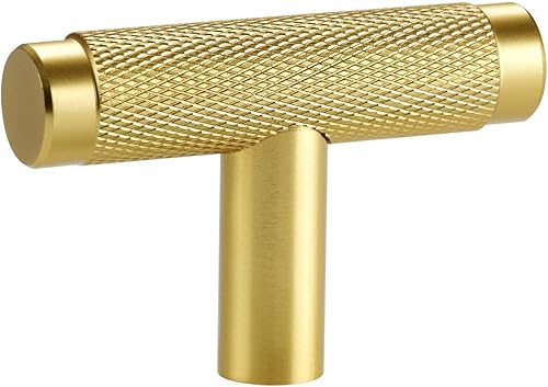 Miniatura 9 de AITITAN Paquete de 10 manijas doradas para gabinete, tiradores de gabinete moleteados de 7 pulgadas (5 pulgadas) y manijas doradas para tocador,