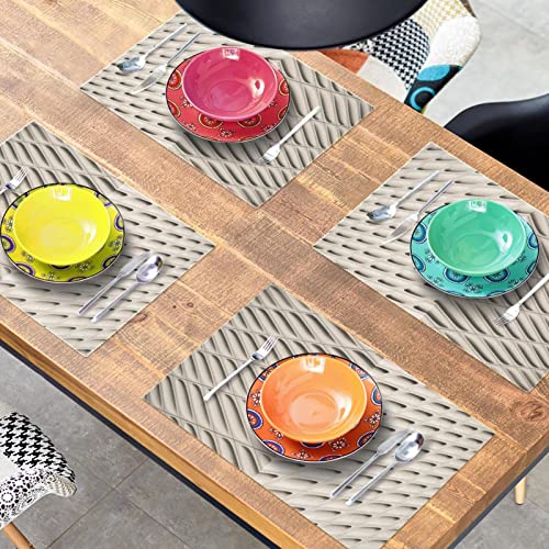 Set de table beige résistant chaleur grand format rectangulaire - 8