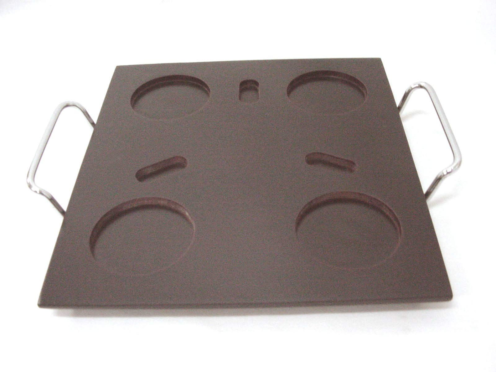 Desconocido Fondue Porcelana Chocolate Queso Carne Base 4 Cuencos Redonda Rosa 400ML + 70ML