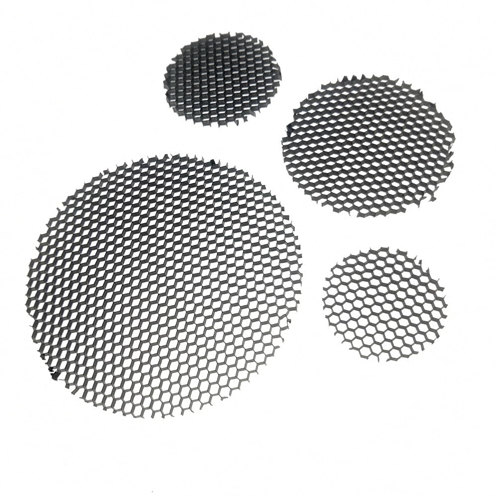 Lot de 20 caches antireflets en nid d'abeille en aluminium noir for spots encastrés, spots et autres éclairages.(50mm)