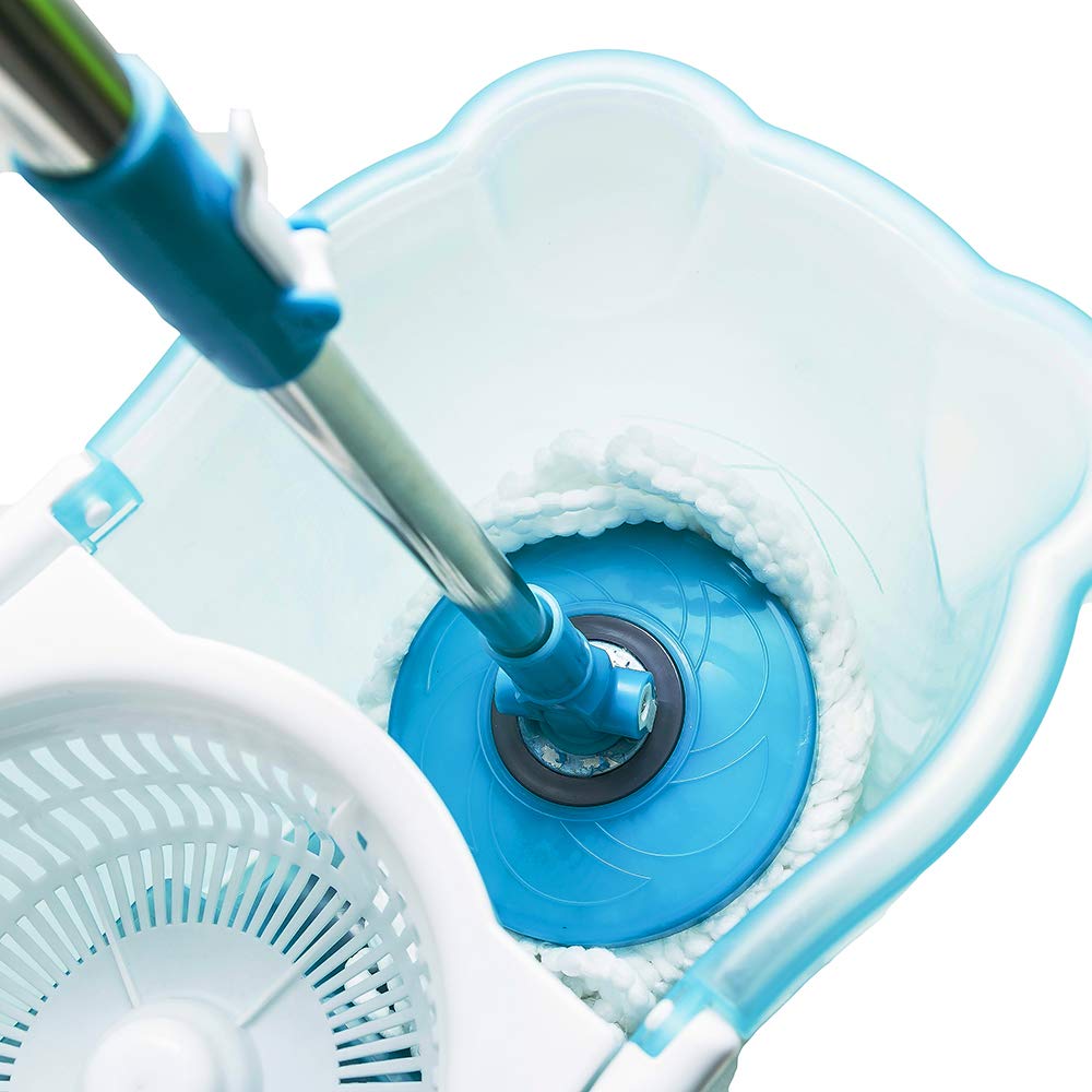 AQUABLADE Mop360 - Balai à serpillière rotative en Microfibre et Seau à pédale