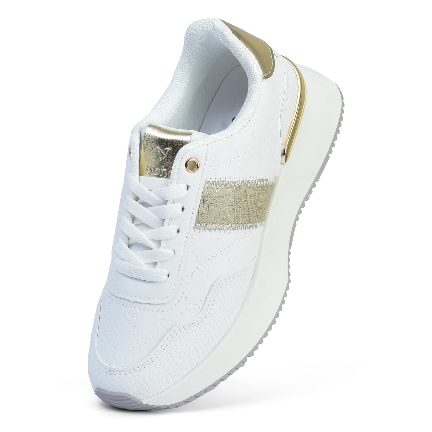 See full amazon price history chart for YOHO Tinsel Women’s Trendy Floral Chrome-Finish Sneaker | Golden - UK 4 YOHO Tinsel Women’s Trendy Floral Chrome-Finish Sneaker | Golden - UK 4 (B0DCPCR33V) Amazon Price History, Amazon Price Tracker