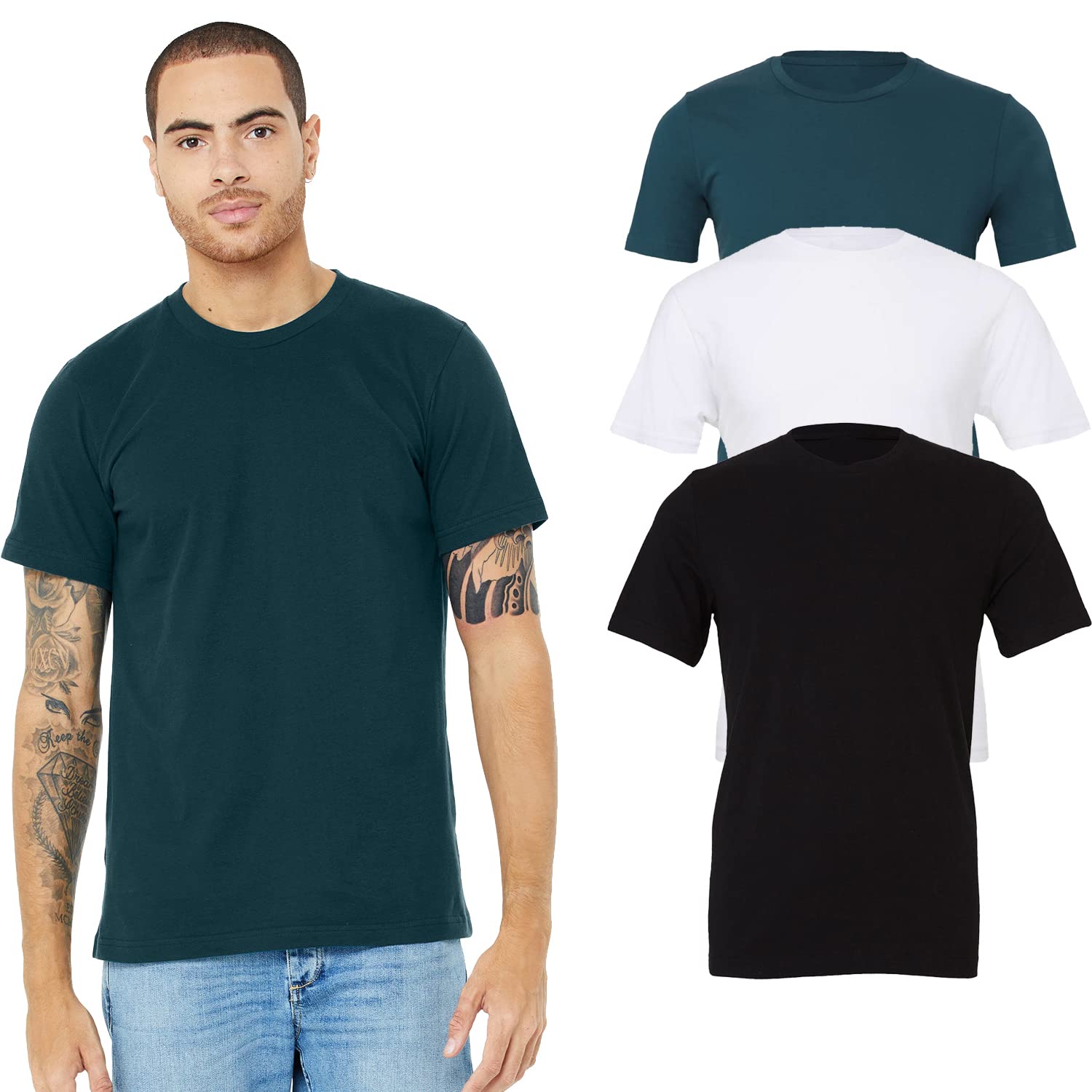 Bella CanvasUnisex Short Sleeve T-Shirts Multipack of 1|3|6|10, Make Your Own Color Set