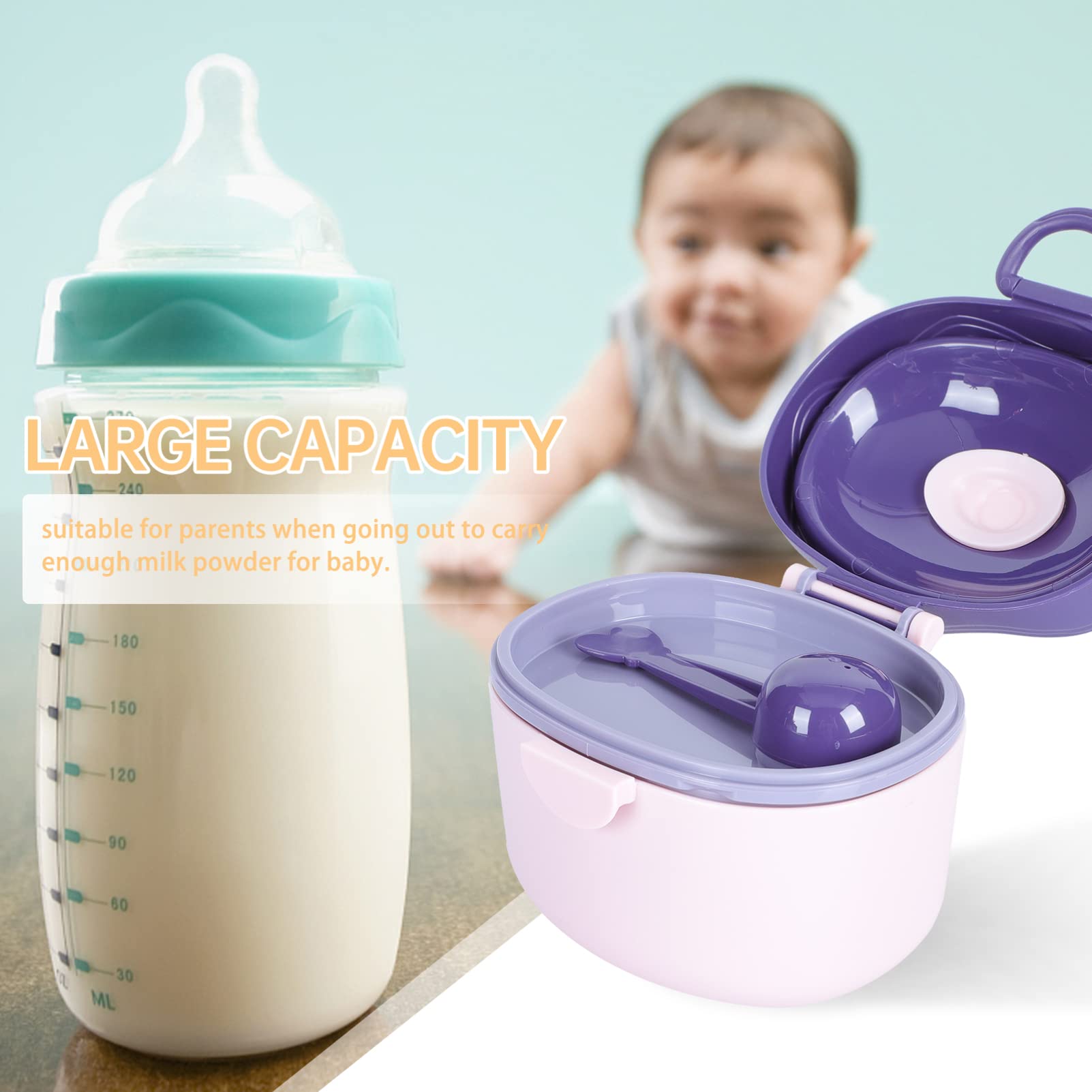 Kisangel Formula Container 1pc Snack Non-spill Baby Dispenser Sealed Home Outdoor Food Formula Storage Infant Container Portable Activities for Travel with Baby Formula Dispenser