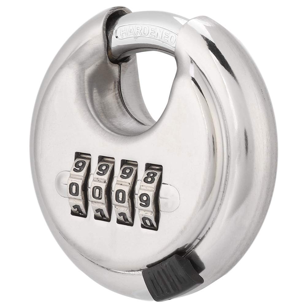 GLIVE (LABEL) Heavy Duty Disc Lock Padlock 4 Digit Combination Padlock with Hardened Shackle Outdoor Combination Padlock Combo Padlock for Gate, Storage Unit (Steel, Silver) (B0D5V3KH8C) Amazon Price History, Amazon Price Tracker
