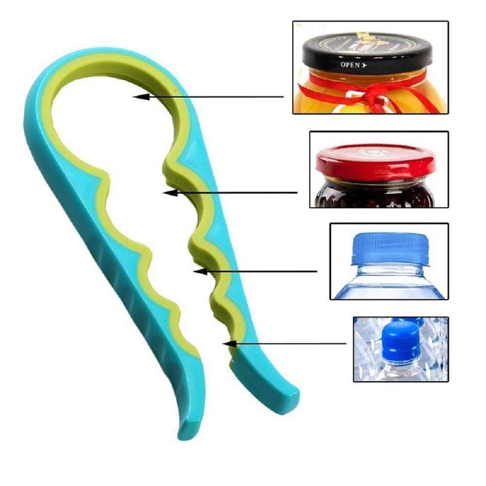 Apriscatole 3 in 1, apriscatole manuale in acciaio inox, apribottiglie multifunzione con manopola rotante e lama affilata, adatto per campeggio, cucina, bar