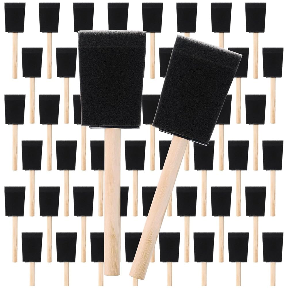muqeu Foam Paint Brushes,2Inch Sponge Brushes 48Pack,Sponge Paint Brushes, Foam Brushes, Painting Sponges, Sponge Paint Brush