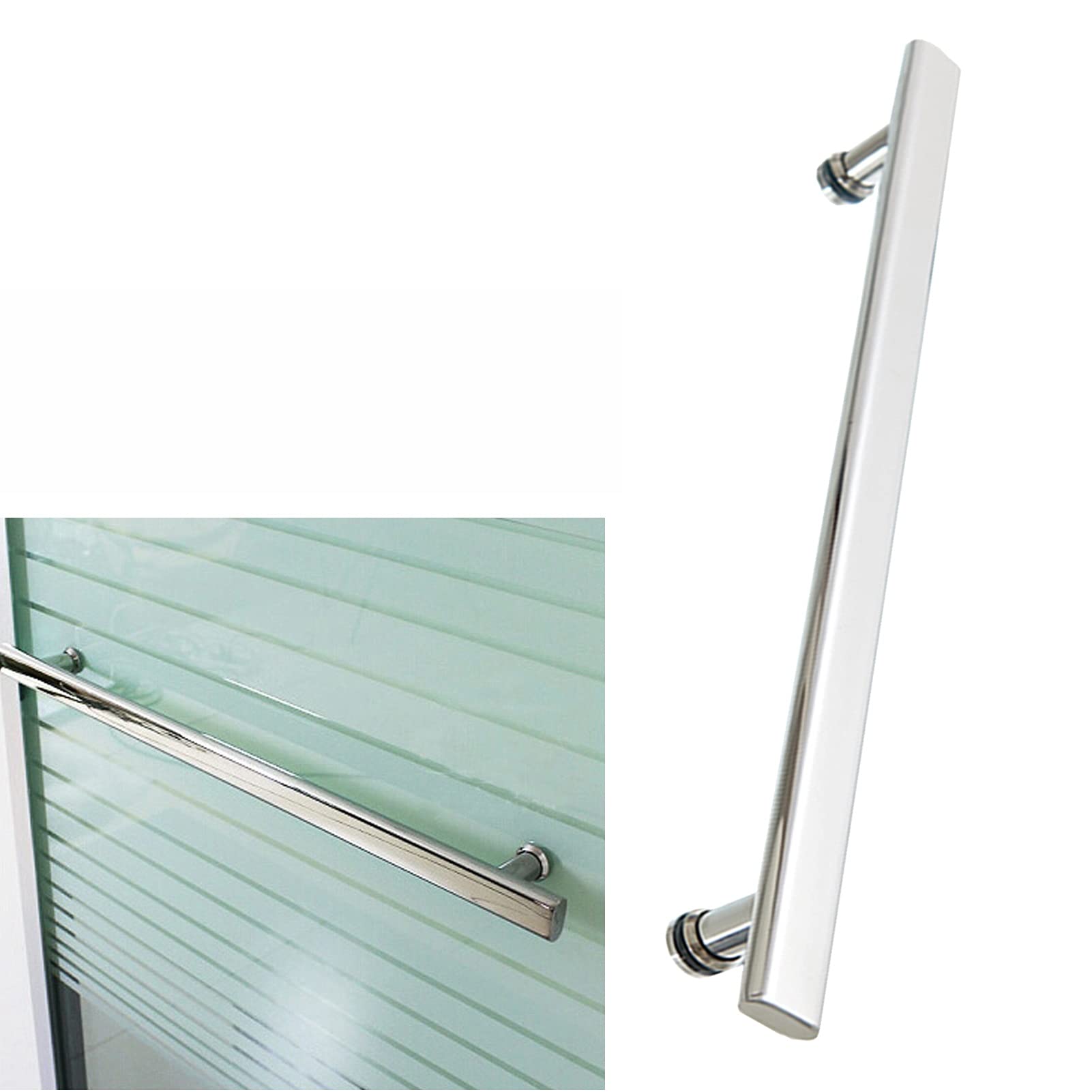 Ayvada Push And Pull Bar Shower Enclosures Towel Bar Sliding Glass Doors Handle For Hotel Office Bathroom Door Knobs Rail (Size : 350Mm)