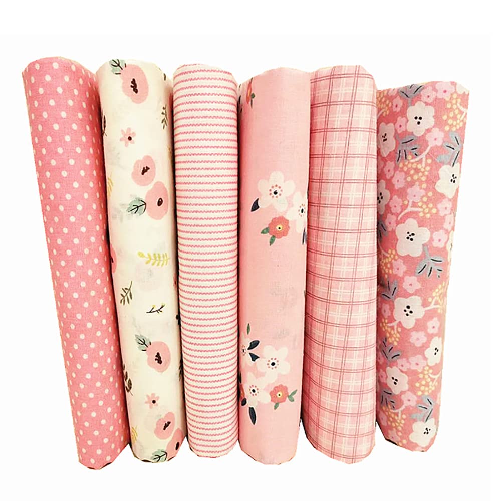 6pcs Patchwork Cotton Fabric Squares Bundle DIY Handmade Crafts Sewing Quilting Fabric Different Designs