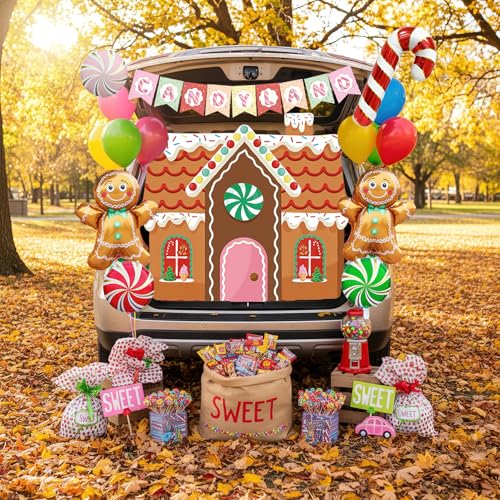 Décoration Halloween non effrayante pour enfants thème bonbon et pain d'épice