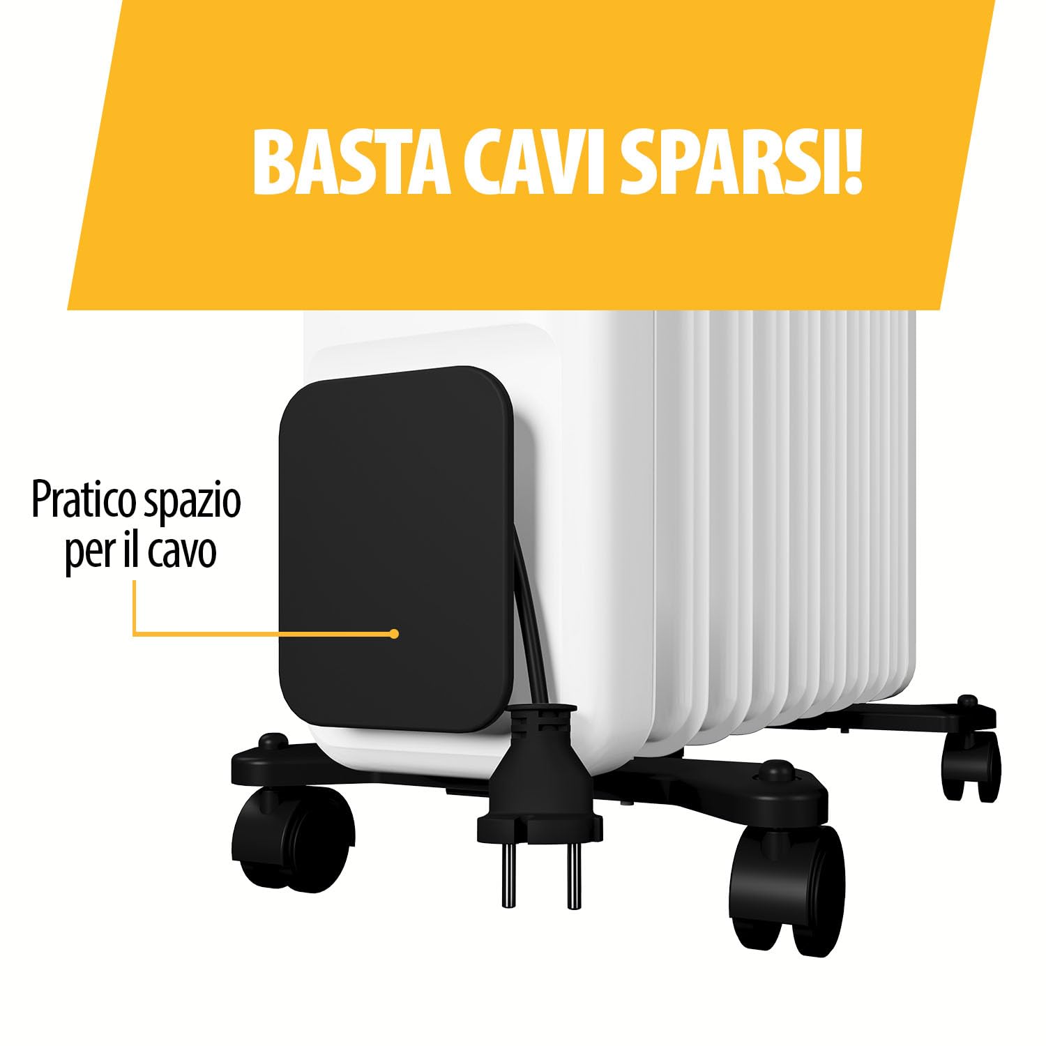 Tristar Radiatore ad Olio - 9 Alette - 2000 W - 3 Livelli di Potenza - Termostato Regolabile - Protezione Anti-surriscaldamento e Anti-ribaltamento - Silenzioso e Facile da Spostare KA-5379