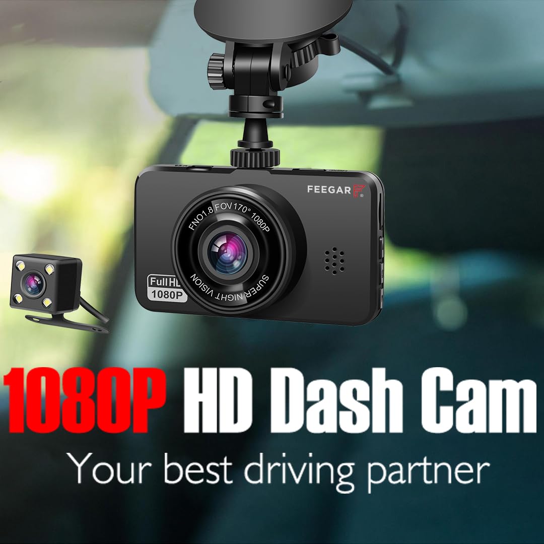 Wideorejestrator Feegar Patrol Kamera Samochodowa cofania Przód i tył Full HD Sensor Sony Kąt nagrywania 170 stopni G-sensor HDR Auto-start Tryb Nocny