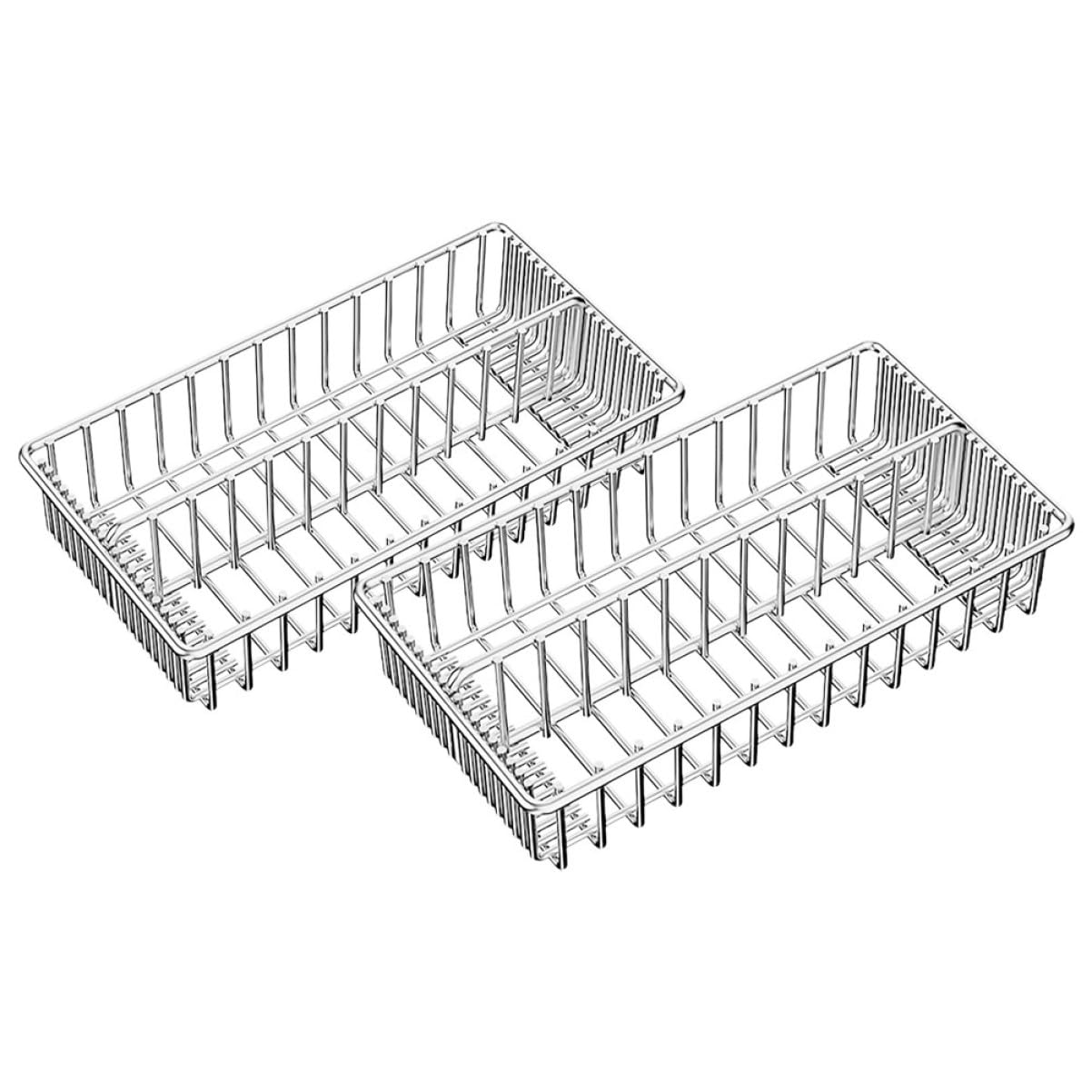 Cabilock 2pièces Panier Égouttoir pour Lave-Vaisselle Acier Inoxydable Panier à Couverts Porte-ustensiles Organisateur pour Ustensiles de Cuisine