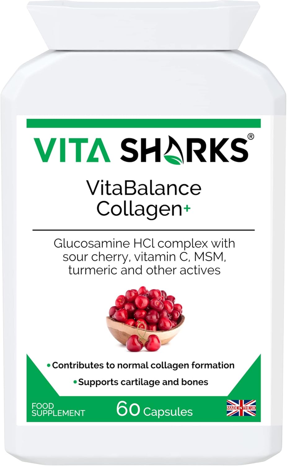 VitaBalance Collagen+ 60 Capsules for Skin, Hair, Nails, Joints & Connective Tissue. Vitamin C