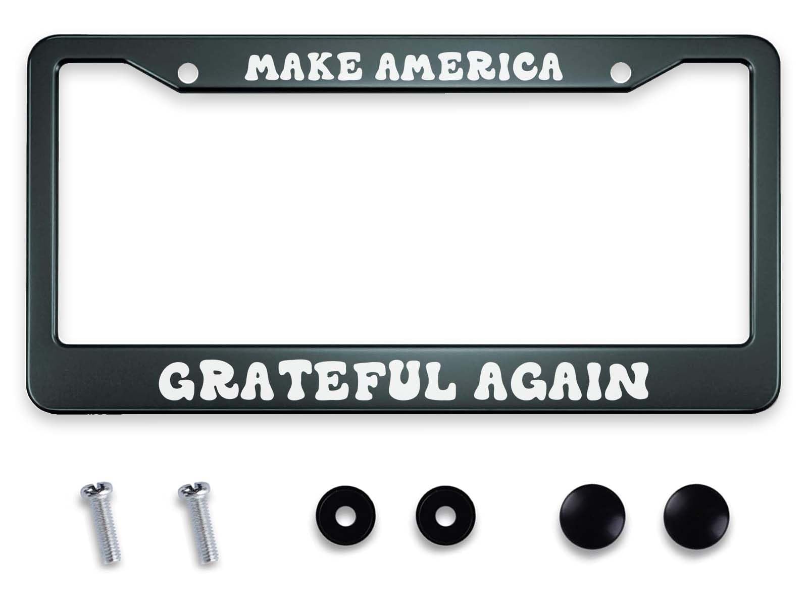Smooffly Make America Grateful Again License Plate Frame for Car Decorative Parts Rustproof License Plate Tag for Standard