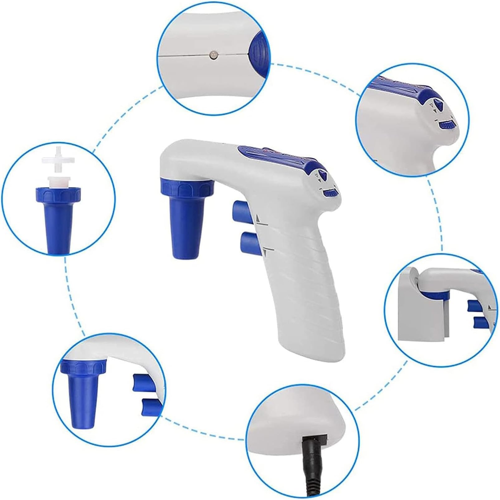Elektrische Pipette, hohe Genauigkeit, einstellbares Volumen, 0,1–200 ml, Labor-Pipettenpumpe, ideal für Biologie- und Chemie-Laboranwendungen