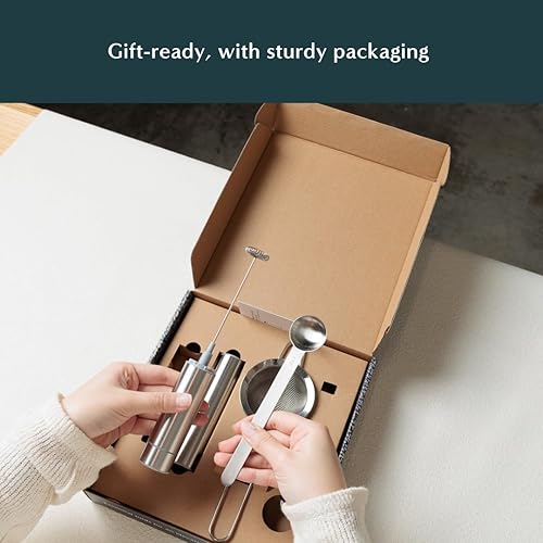 Miniatura 3 de Naoki Matcha Modern Matcha Starter Set  Batidor eléctrico Matcha y espumador de leche con cabezal de espumador individual y doble, cuchara de acero