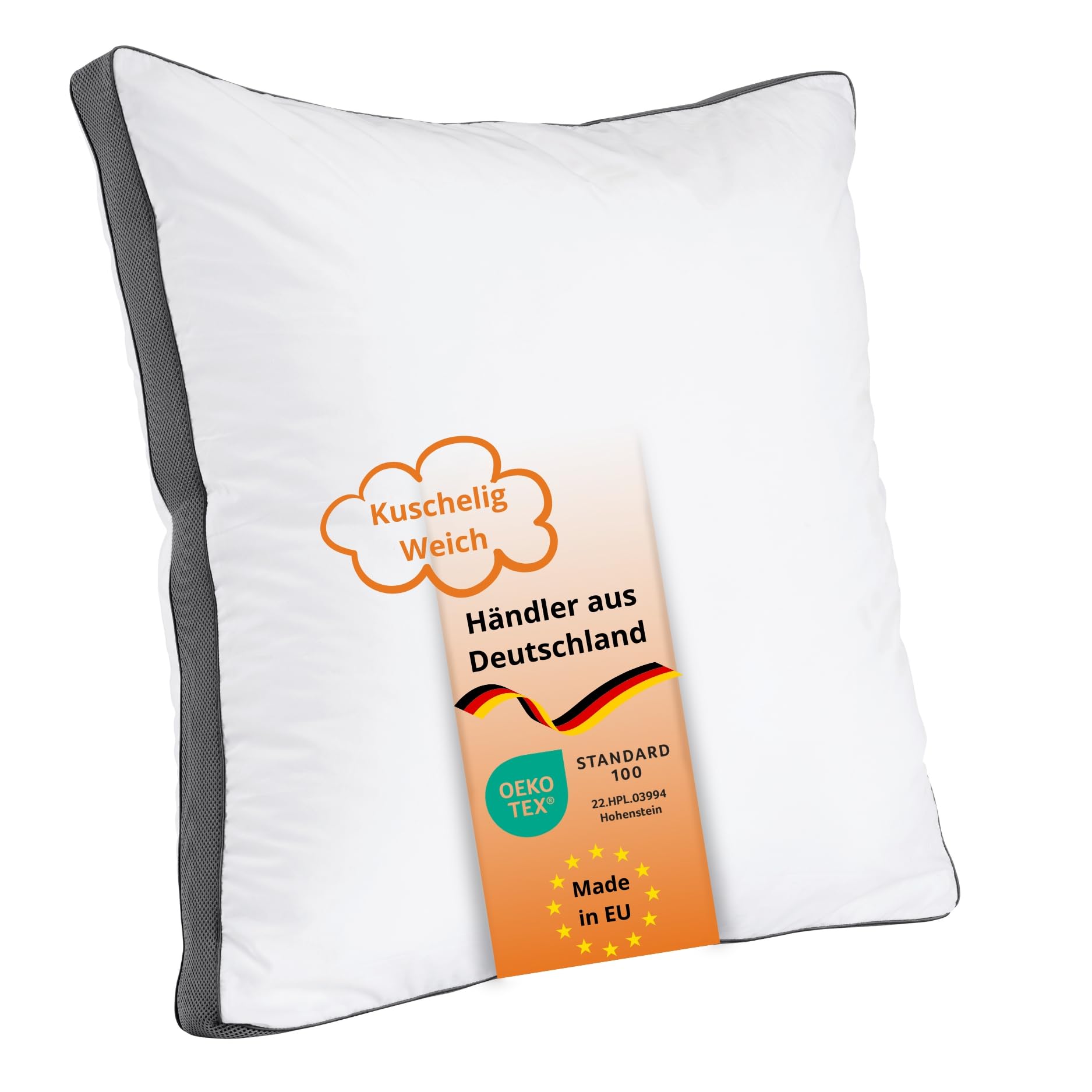 sleepling Lyocell Kopfkissen 80x80 cm, Kissen Ultra weich & extra Soft, Allergiker Schlafkissen 80 x 80, Bettkissen, Pillow, atmungsaktiv, Oeko-Tex, Made in EU, bis 60 Grad waschbar