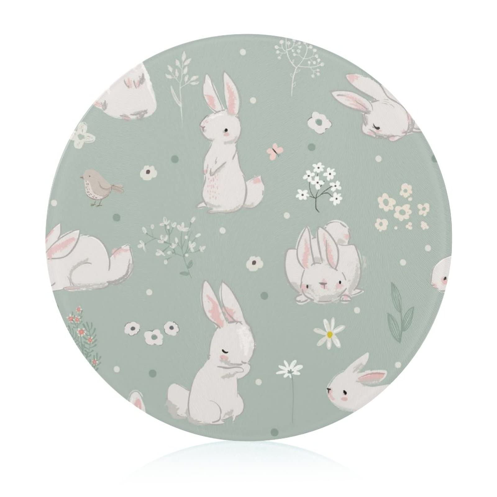 Planche à découper en verre haute résistance de 20 cm au design lapin élégant et durable