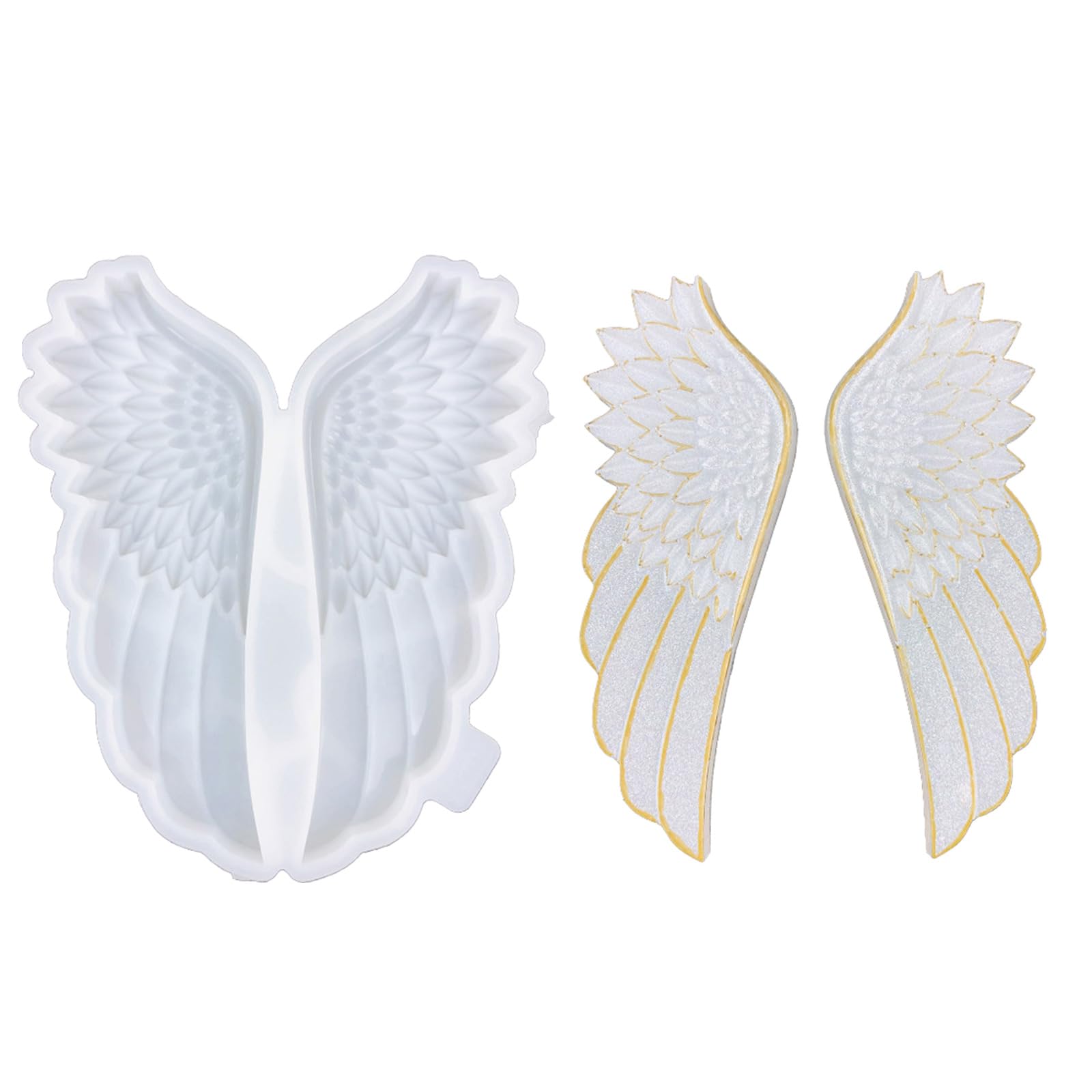NEWFT Wing Shaped Decorations Mold Silicone Epoxy Mould for Artistic Sculptures Wall Hangings Customizable Jewelry