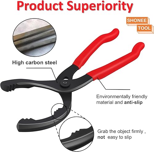 Miniatura 3 de Llave de filtro de aceite (L 12 pulgadas, capacidad de mandíbula 2.362 in a 4.016 in), herramienta de extracción de filtro de aceite automotriz para