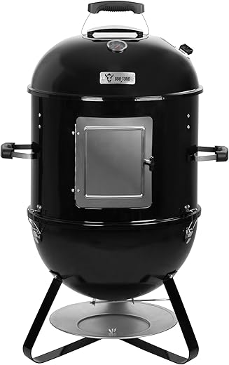 BBQ-Toro 3 in 1 Räuchertonne Ø 47 cm | Grilltonne, Holzkohlegrill, Feuerschale | Smoker mit Thermometer | Gartengrill, Räuchergrill, Räucherofen, Barbecue Grill,…