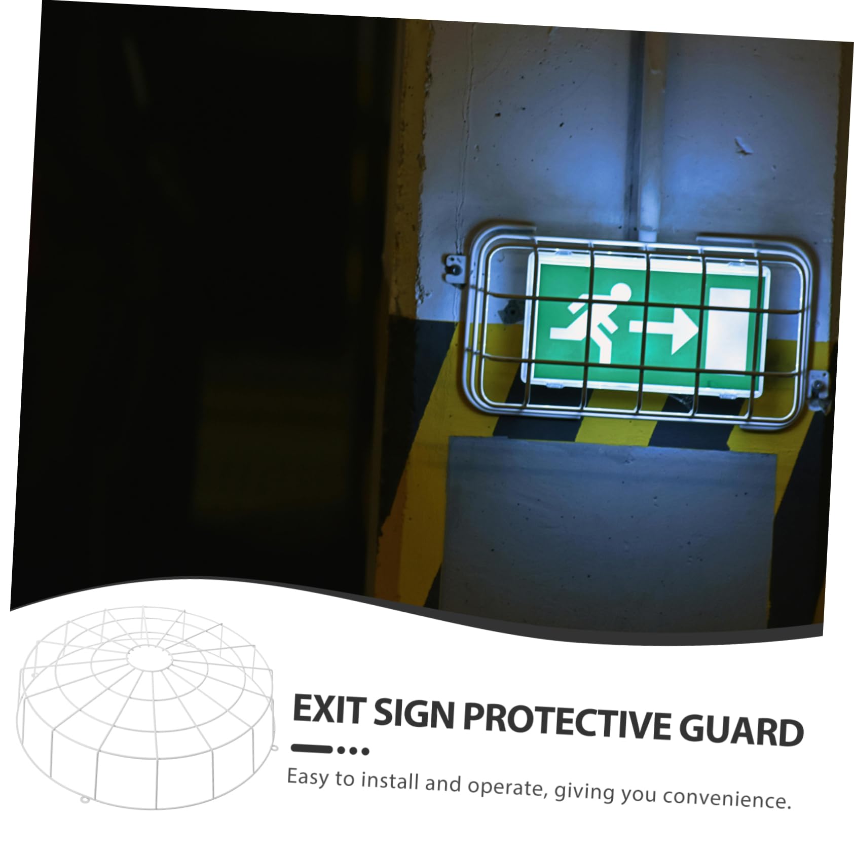 Didiseaon Protector Metálico De Luz De Emergencia Con Rejilla Para Señalización Protector De Malla De Alambre Montaje Mural Para Seguridad Espacios Públicos Fácil Instalación y Diseño Modern