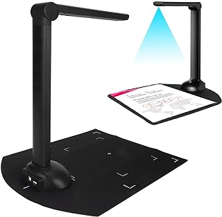 Document Camera Book Scanner, 10MP High Definition Portable USB Doc Cam Capture Size A3 A4, Multi Language OCR Scanner for Teachers, Office