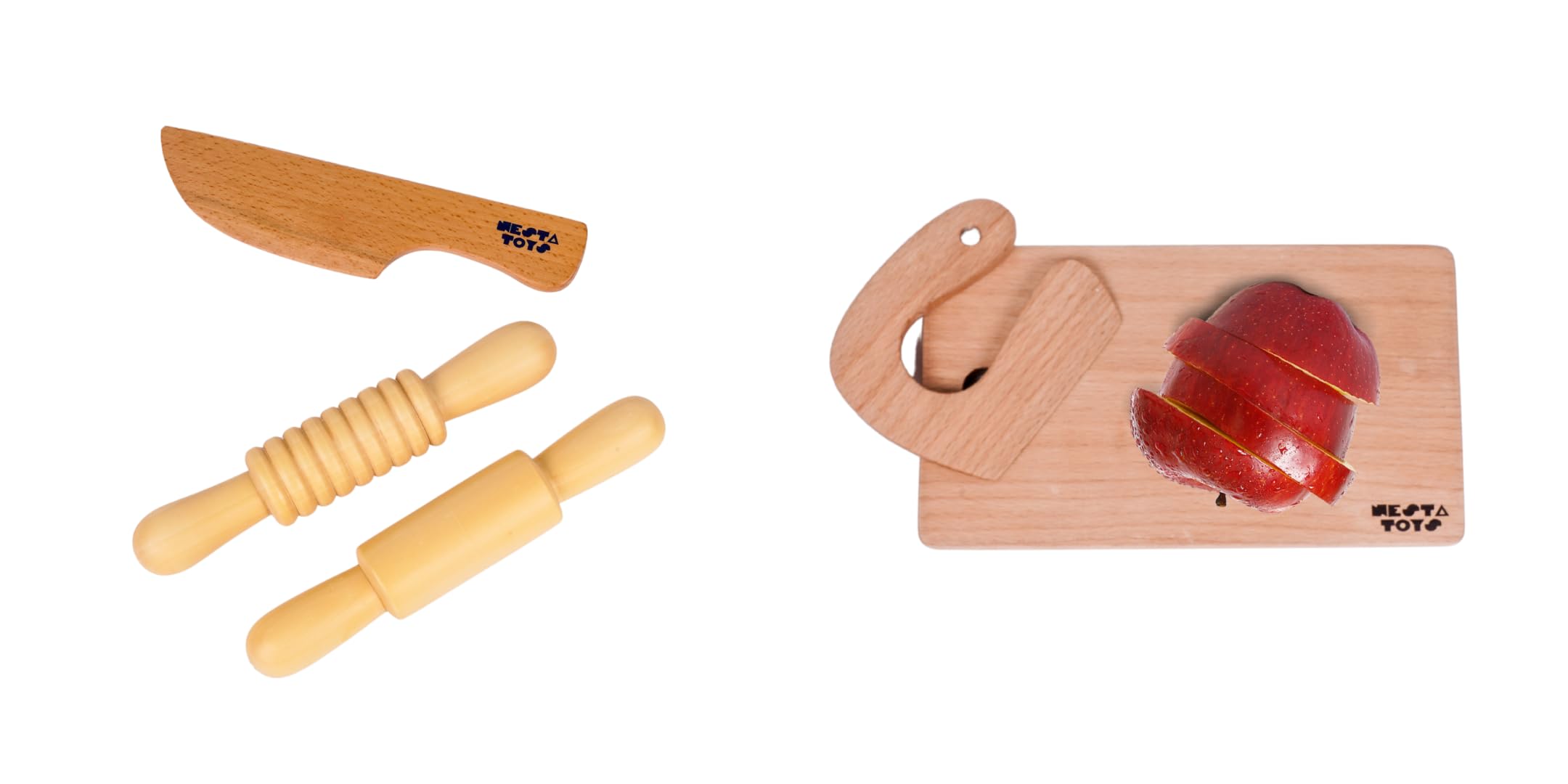 NESTA TOYS - Play Dough Kit | Rolling Pins & Montessori Knife & Montessori Chopping Board Toys (Combo of 2) (B0D989VBHC) Amazon Price History, Amazon Price Tracker