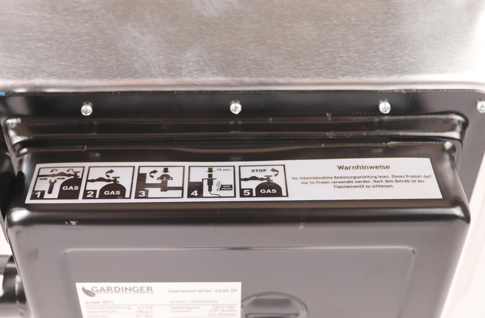 GARDINGER Gasheizstrahler 4200 ZP Infrarot mit Piezozündung mit Regler