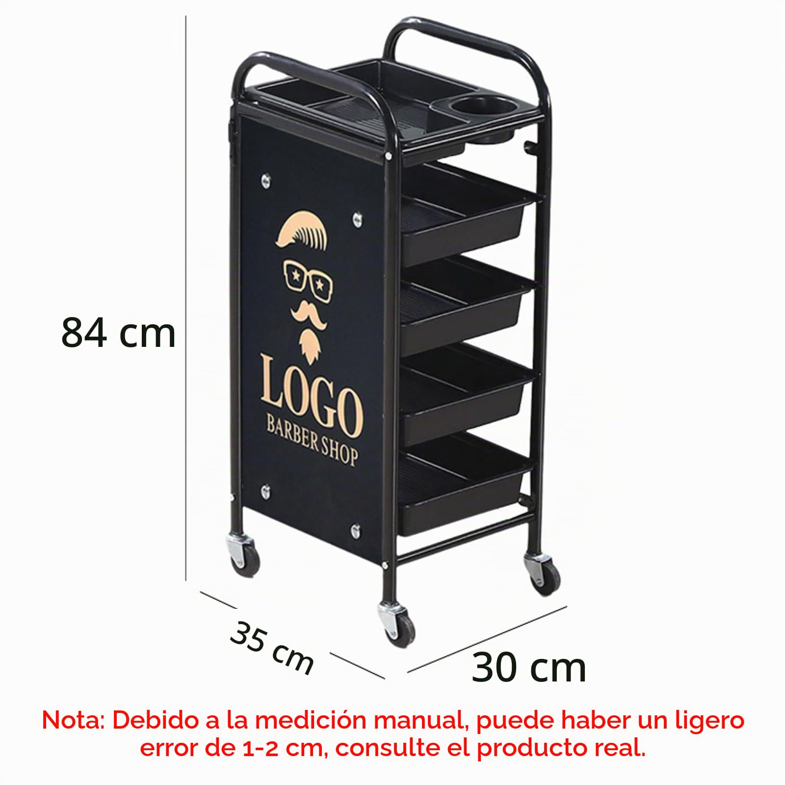 Carro De PeluqueríA,Carrito De Bandeja De SalóN,Carrito Peluqueria,Carrito Auxiliar con Ruedas,Carro Peluqueria Profesional,con Cajones,Carrito De Servicio,para Cabello Belleza