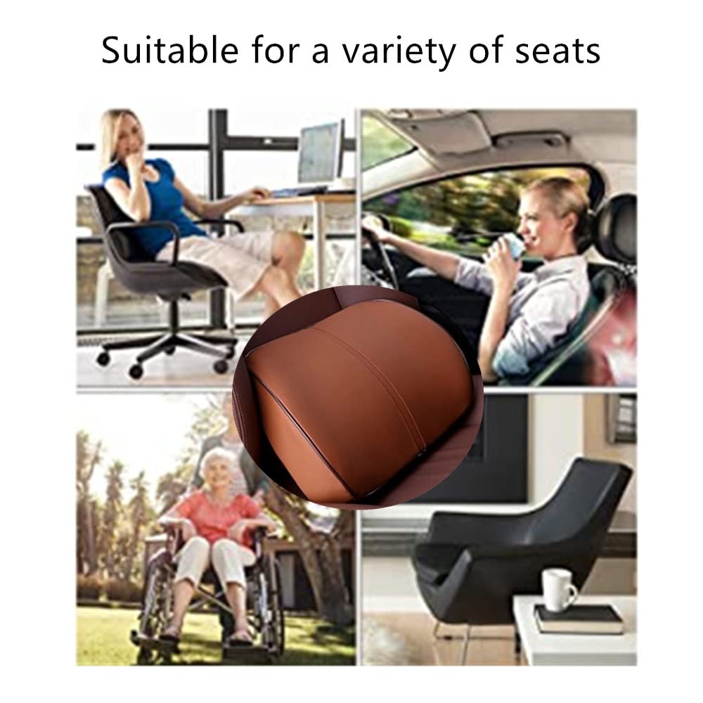 Cómoda almohada lumbar con diseño ergonómico y espuma viscoelástica, soporte de espalda para aliviar el dolor de espalda, adecuada para sillas de oficina, sillas reclinables, etc. (caqui)