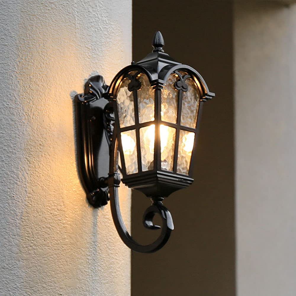YHYAI Outdoor Wall Light Die-Cast Aluminum, E27 Retro Exterior lamp Wall Light Fixtures Waterproof Porch Light with Glass for Exterior garages courtyards porches Entrance Villa Terrace Balcony
