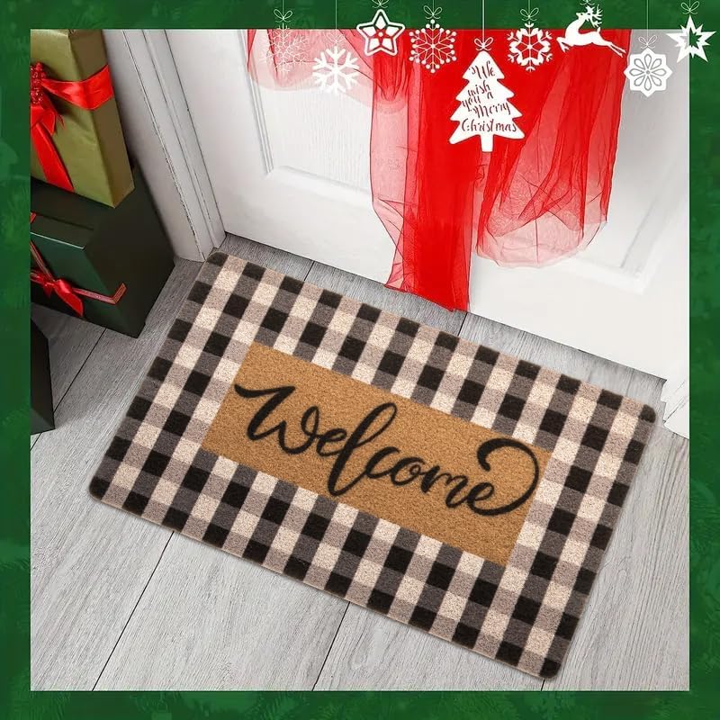 Miniatura 2 de Felpudos de bienvenida de Navidad, tapetes de fibra de coco  Tapete antideslizante para puerta delantera, estación, invierno, Navidad, vacaciones,